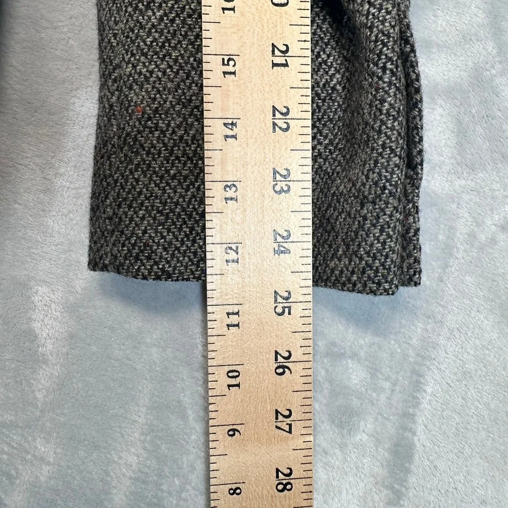 Barrister Hartmarx Mens Vintage Wool Tweed Blazer Gray Herringbone USA Tailored
